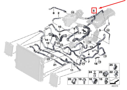 NEW BMW 4 CABRIO F33, F83 EXPANSION TANK HOSE 8616558 17128616558 ORIGINAL