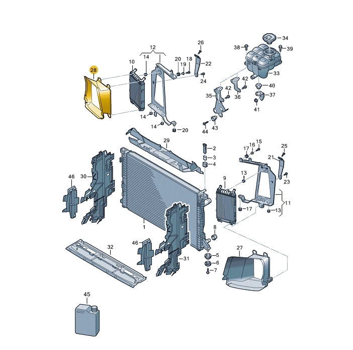 NEW VOLKSWAGEN TOUAREG CR7 RADIATOR AIR DIVERTER 760117336B 2018 ORIGINAL