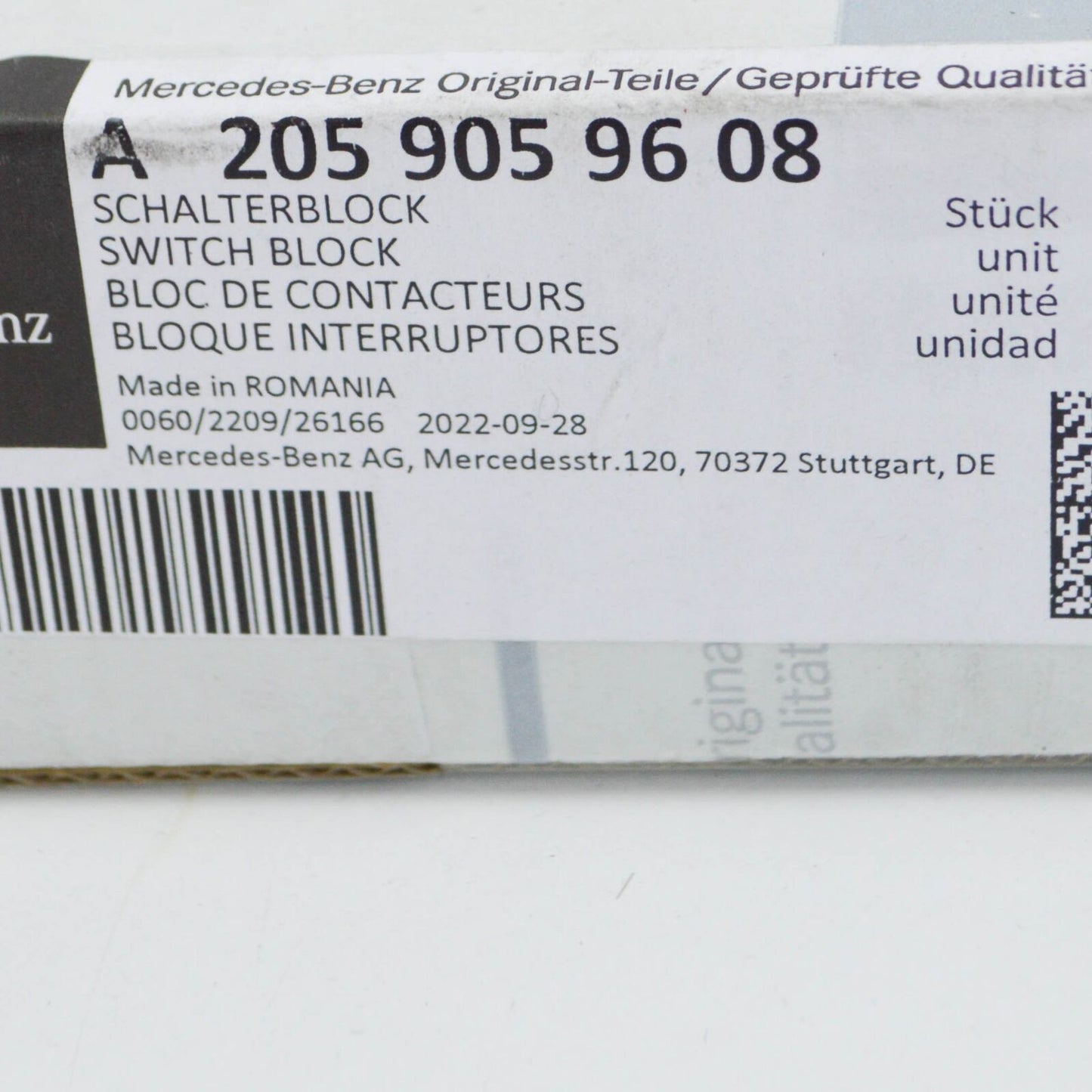 NEW MB C W205 AMG LEFT LOWER CONTROL PANEL SWITCH BLOCK A2059059608 ORIGINAL