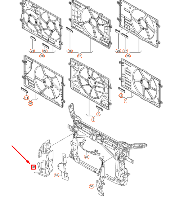 NEW AUDI A3 8V RADIATOR SUPPORT RIGHT AIR GUIDE 8V0121284A ORIGINAL