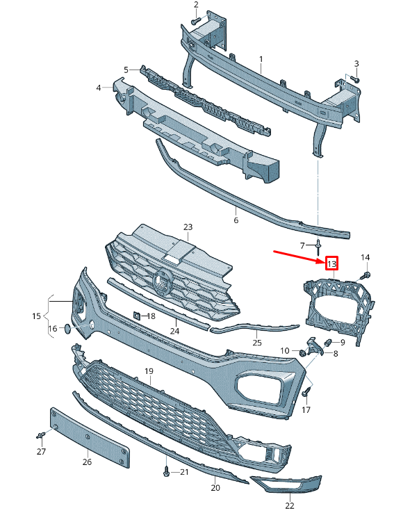 new volkswagen t-roc a11 front right bumper bracket 2ga807724b original