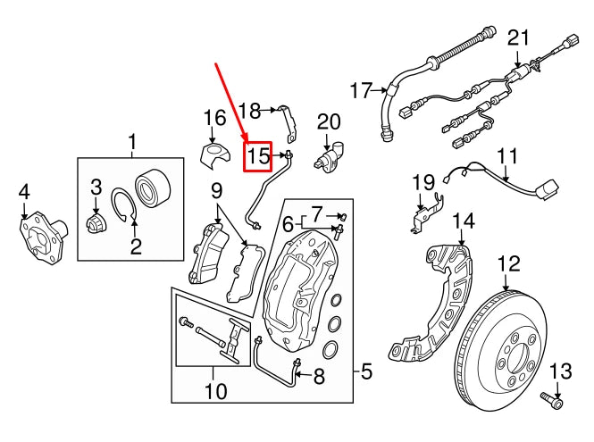 NEW AUDI Q7 4L FRONT RIGHT BRAKE LINE 7P6614162 ORIGINAL
