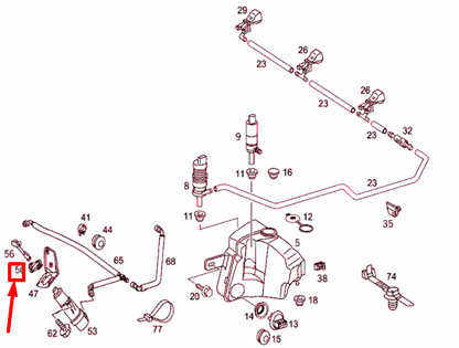 NEW MERCEDES-BENZ ML W163 HEADLAMP WIPER WASHER BRACKET A1638600914 ORIGINAL