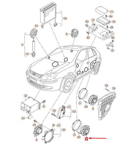 NEW VOLKSWAGEN GOLF MK5 FRONT DOOR BASS LOUDSPEAKER 1K0035454K