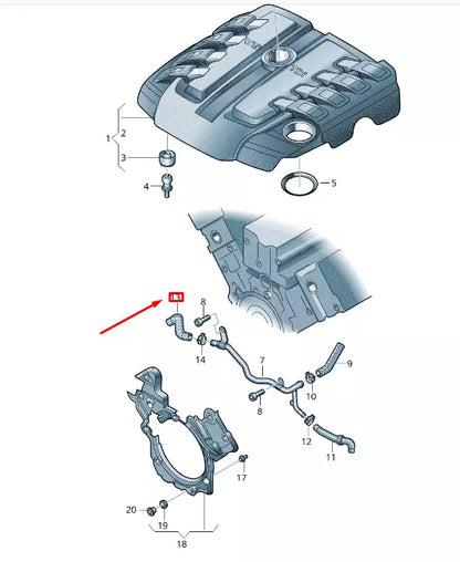 NEW VW TOUAREG 7P MK2 VENT HOSE 057103237K