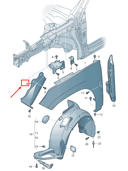 new skoda kodiaq ns front left fender bracket 565821141 original