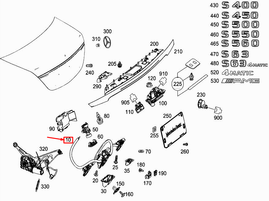 NEW MERCEDES-BENZ S W222 REAR TAILGATE BOOT LOCK A2227500000 ORIGINAL