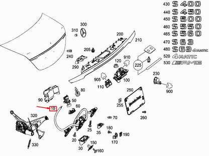 NEW MERCEDES-BENZ S W222 REAR TAILGATE BOOT LOCK A2227500000 ORIGINAL