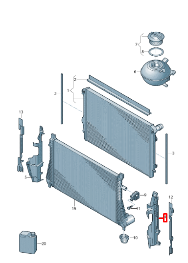 NEW VOLKSWAGEN GOLF MK7 VARIANT LEFT RADIATOR AIR DUCT 5G0121283F ORIGINAL