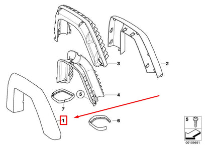 NEW BMW Z4 ROADSTER E85 FRONT LEFT ROLL BAR COVER 7055433 51437055433 ORIGINAL