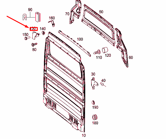 NEW MB SPRINTER 906 PARTITION PANEL RIGHT CONNECTING SHEET A9067100132 ORIGINAL