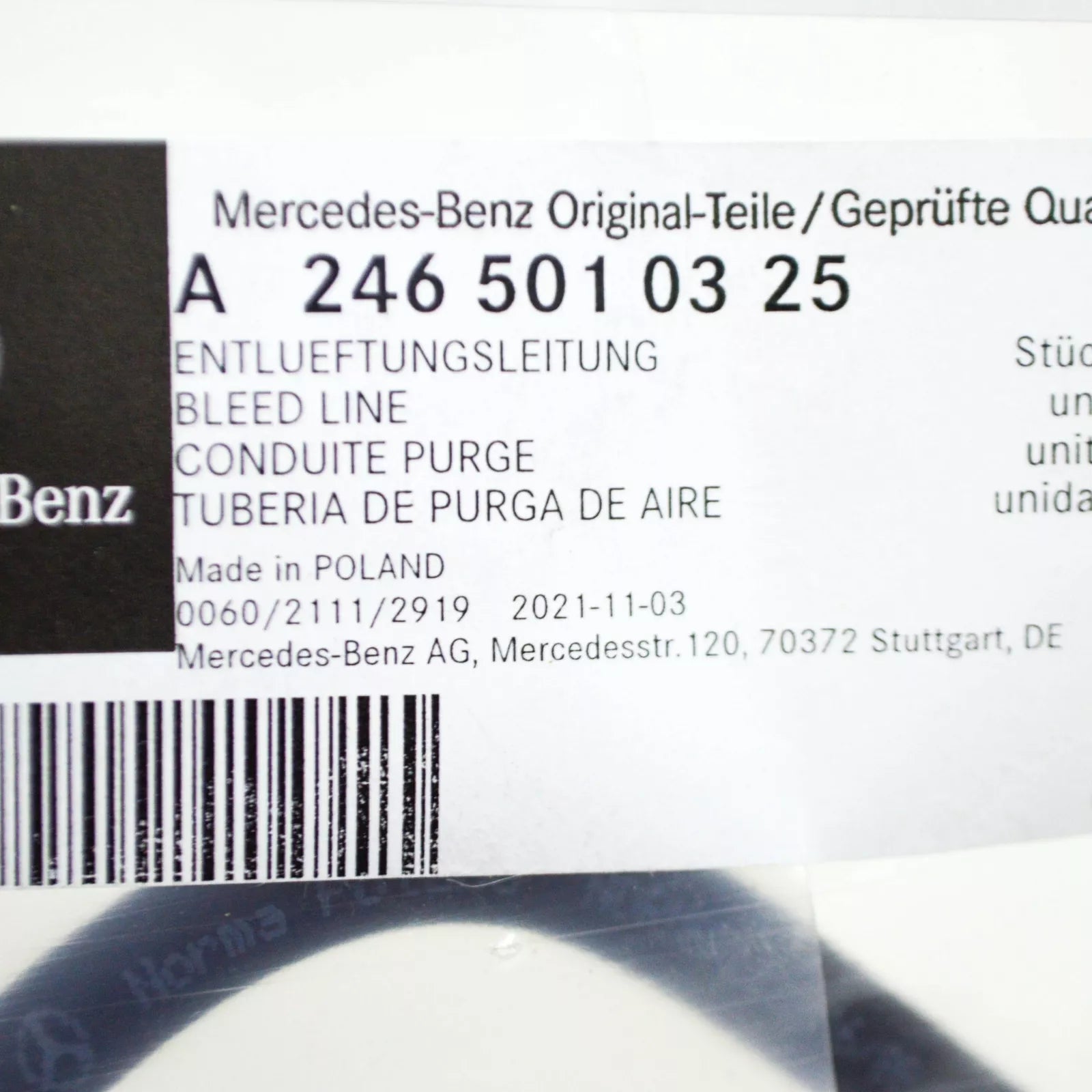NEW MERCEDES-BENZ A W176 ENGINE COOLANT RESERVOIR HOSE A2465010325