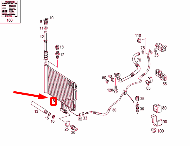new mercedes-benz c w203 a/c condenser a203500085407 original