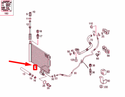 new mercedes-benz c w203 a/c condenser a203500085407 original