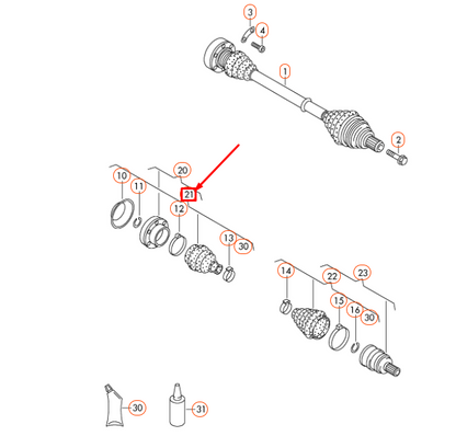 new vw sharan 7n mk2 front inner cv joint protective boot kit 7n0498201 original