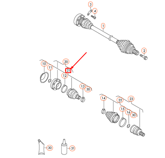new vw sharan 7n mk2 front inner cv joint protective boot kit 7n0498201 original