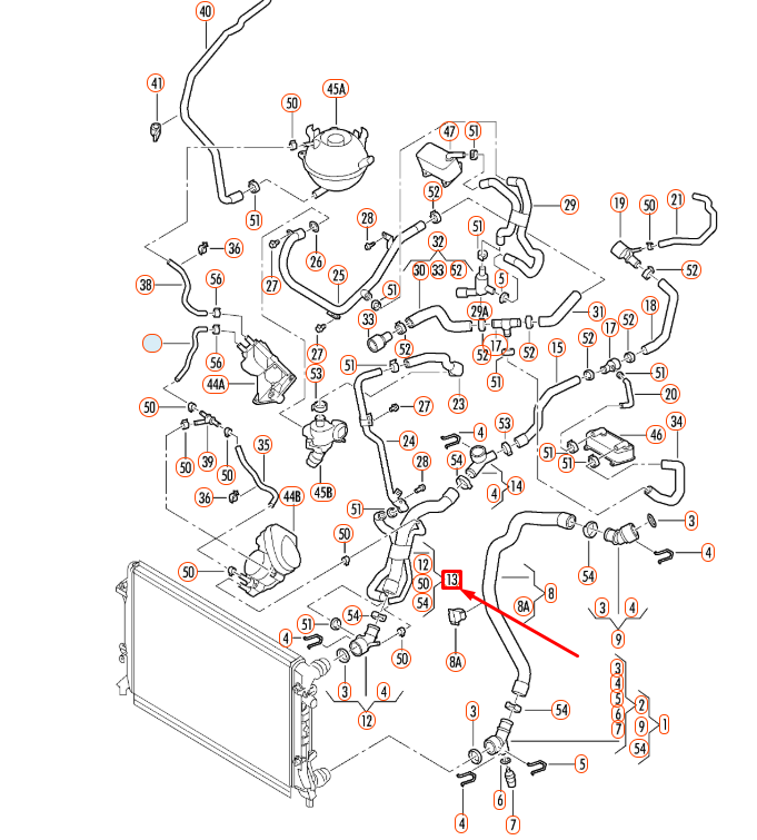 new vw jetta a5 coolant hose with quick release coupling 1k0122101bb original