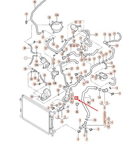 new vw jetta a5 coolant hose with quick release coupling 1k0122101bb original