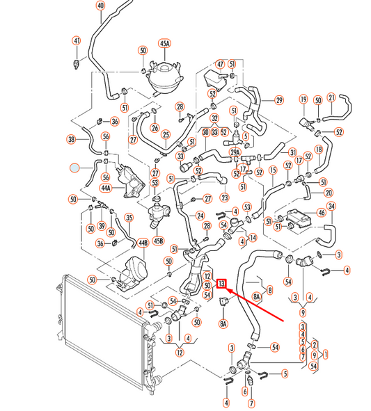 new vw jetta a5 coolant hose with quick release coupling 1k0122101bb original