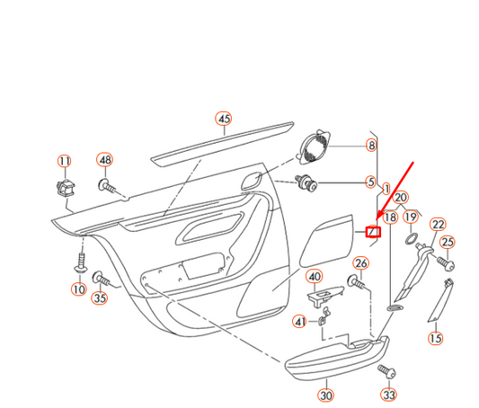 new volkswagen cc rear right door lower loudspeaker trim 3c4867150b9b9 original