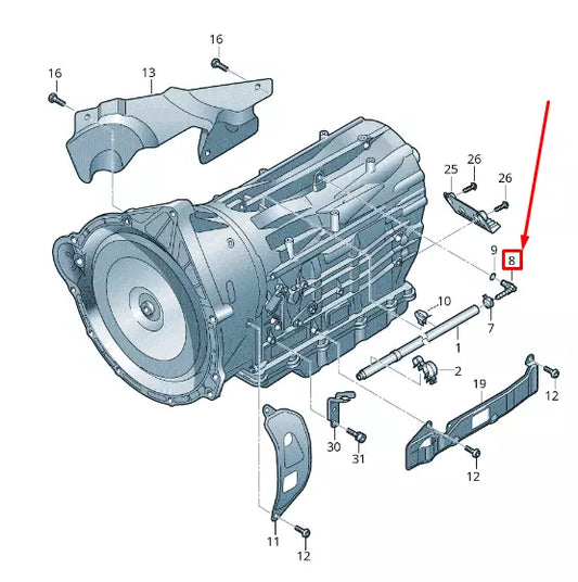 NEW VW TOUAREG 7P MK2 GEAR HOUSING ANGLED CONNECTOR 0C8301381