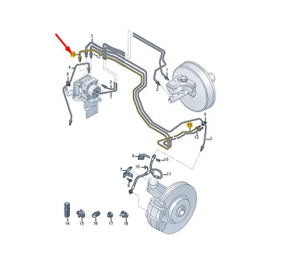 NEW VOLKSWAGEN GOLF MK8 CD1 RIGHT BRAKE LINE LHD 5WB614726A ORIGINAL