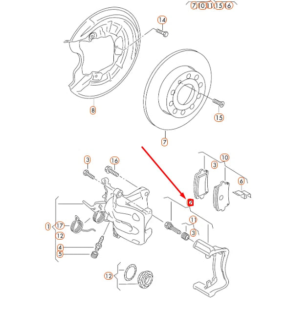 NEW AUDI A3 8P REAR RIGHT BRAKE CALIPER CARRIER 1K0615426G ORIGINAL