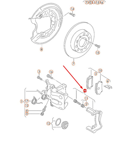 NEW AUDI A3 8P REAR RIGHT BRAKE CALIPER CARRIER 1K0615426G ORIGINAL