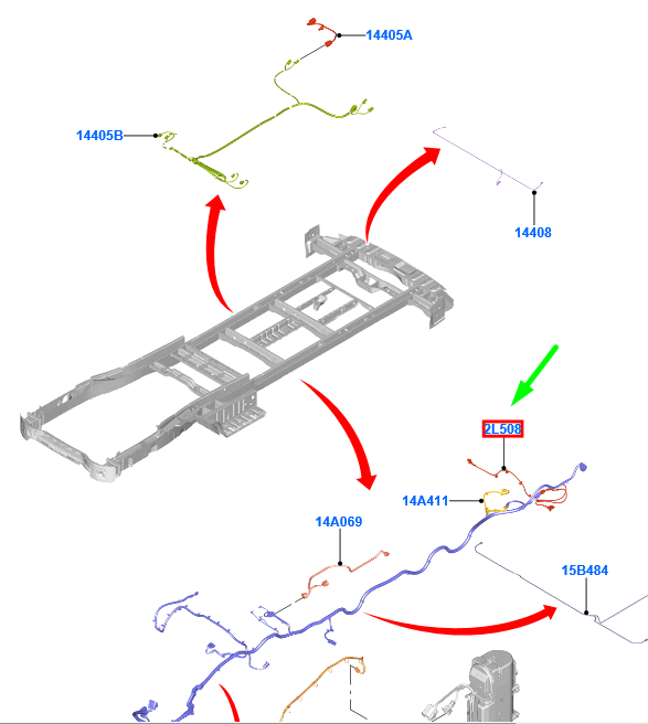 new ford transit mk4 rear brake pad wear warning wire 1929625 original