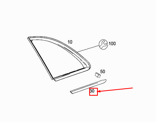 new mercedes-benz b w246 rear left side window trim strip a2466730183 original