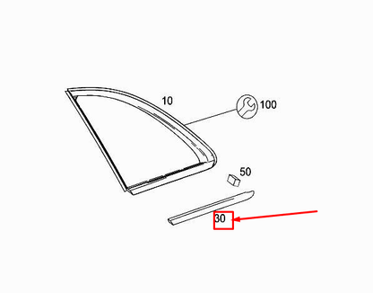 new mercedes-benz b w246 rear left side window trim strip a2466730183 original
