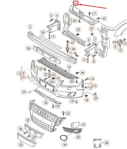 NEW AUDI A5 8T UPPER RADIATOR SUPPORT PANEL COVER 8T0807081A