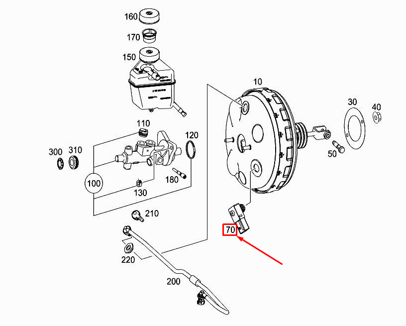 NEW MERCEDES-BENZ SLK R172 BRAKE UNIT VACUUM SENSOR A0009054804 ORIGINAL