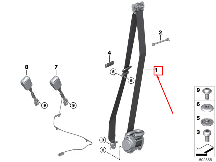 new bmw 5 touring g31 front left seatbelt 72117430067 original