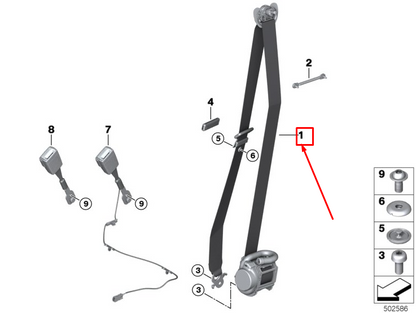 new bmw 5 touring g31 front left seatbelt 72117430067 original