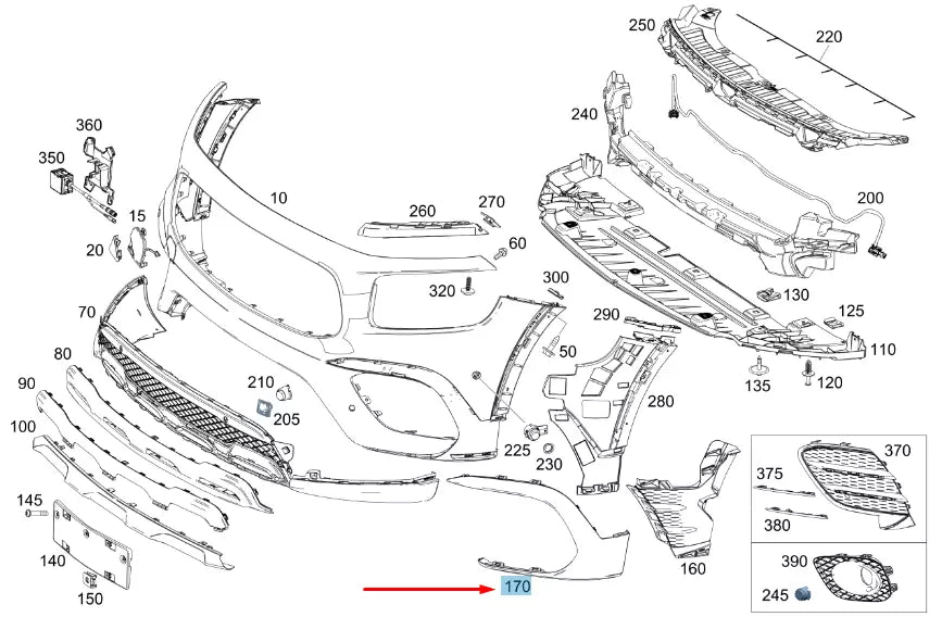 NEW MB GLB X247 FRONT BUMPER RIGHT SIDE LOWER TRIM A2478853803 ORIGINAL