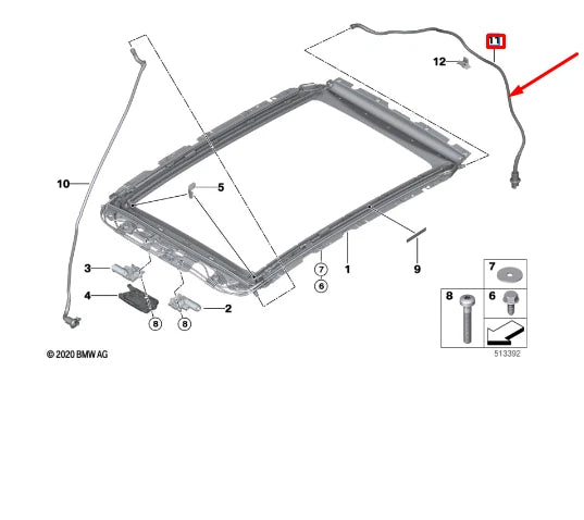 NEW BMW X3 G01 REAR RIGHT WATER OUTLET HOSE 54107414348 7414348 ORIGINAL