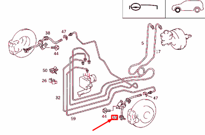 new mb ml w163 front left brake hose a1634202048 original