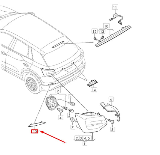 NEW AUDI Q2 REAR LEFT BUMPER LIGHT REFLECTOR 81A945105 ORIGINAL
