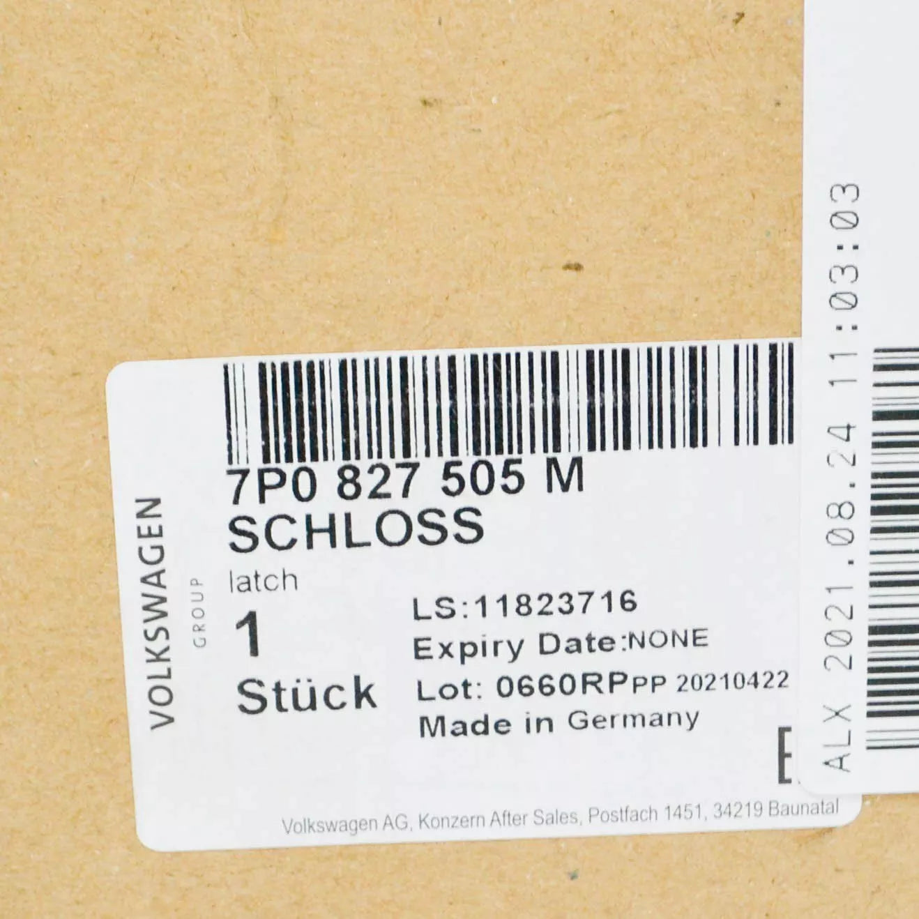 NEW VOLKSWAGEN TOUAREG 7P REAR LID LOCK 7P0827505M ORIGINAL