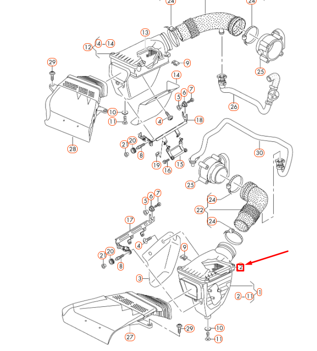 NEW AUDI RS5 COUPE QUATTRO 8T LEFT AIR FILTER ELEMENT 8T0133843A ORIGINAL