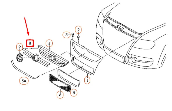 NEW VOLKSWAGEN TOUAREG 7L RADIATOR GRILLE ORNAMENTAL TRIM 7L6853668D2ZZ ORIGINAL