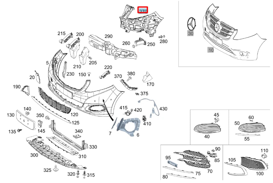 NEW MB TOURER W447 FRONT RIGHT BUMPER BRACKET A44788092009051 ORIGINAL