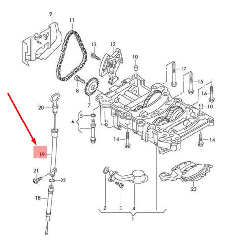 NEW AUDI A3 8P ENGINE OIL DIPSTICK FUNNEL 06F103663H