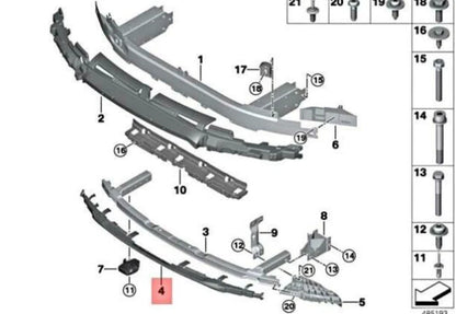 NEW BMW 5 G30 M FRONT LOWER BUMPER IMPACT ABSORBER 51118067656 ORIGINAL
