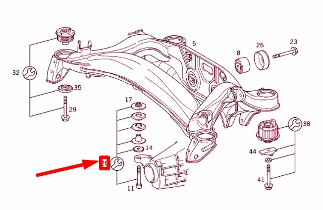 NEW MERCEDES-BENZ SLK R170 REAR DIFFERENTIAL MOUNT KIT FRONT A2023509608