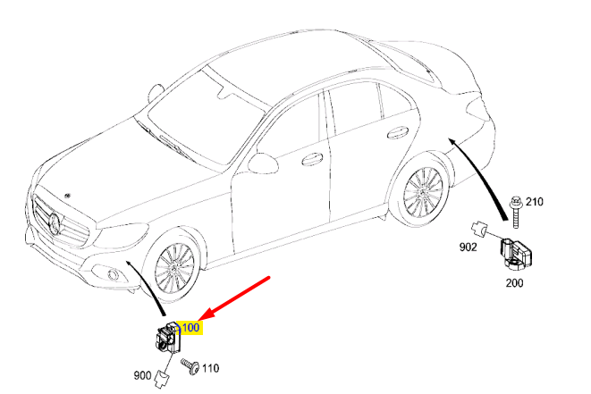 NEW MERCEDES-BENZ C W205 FRONT LEFT ACCELERATION SENSOR A0009057802 ORIGINAL