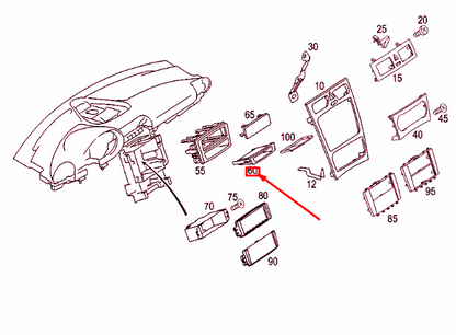NEW MB C W203 CENTRE CONSOLE STOWAGE COMPARTMENT A20368302917C45 ORIGINAL