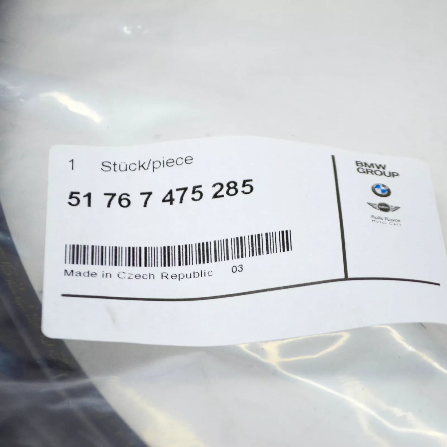 NEW BMW 7 G11 G12 FRONT BONNET HOOD RUBBER SEAL 51767475285 7475285 ORIGINAL