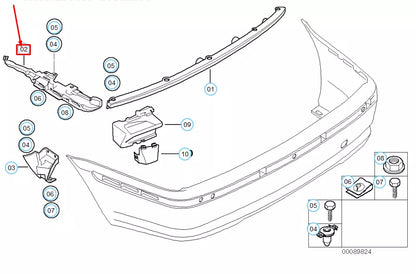 NEW BMW 3 E46 REAR BUMPER RIGHT GUIDE 51127030614 7030614 ORIGINAL